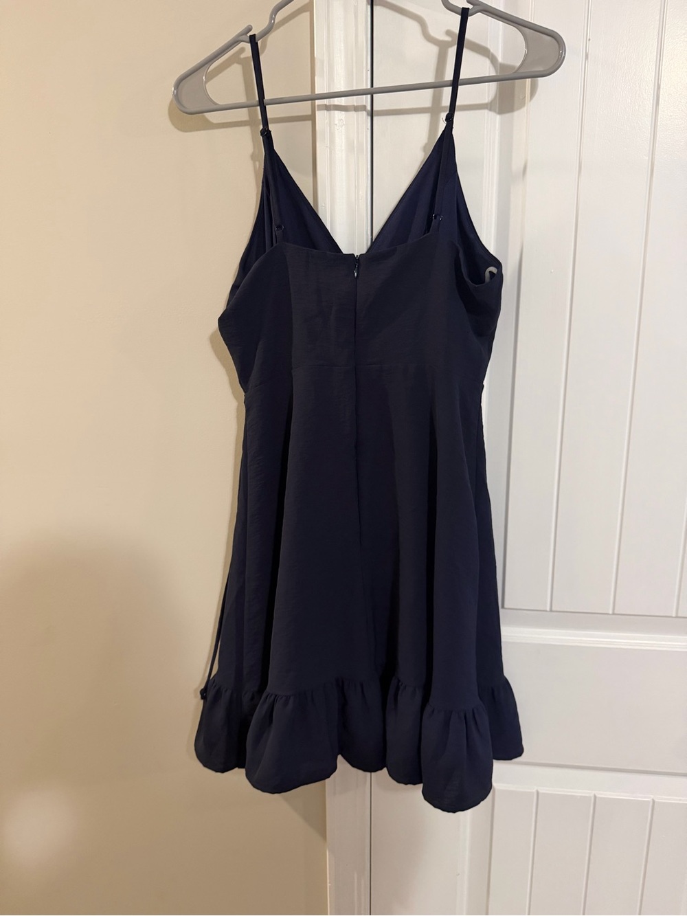 Altar'd State Navy Blue Wrap Ruffle One-Piece - Picture 2 of 3